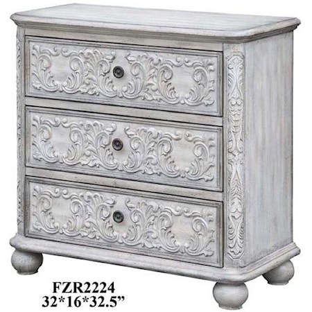 Annabelle 3 Drawer French Scroll Overlay Ant